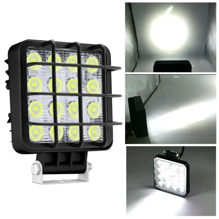 48w kocka munkalámpa rácsos